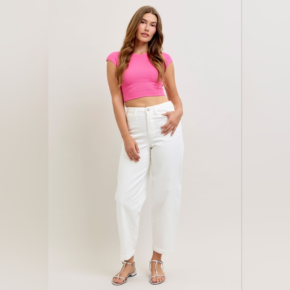 Judy Blue White High-Waist Wide Leg Jeans